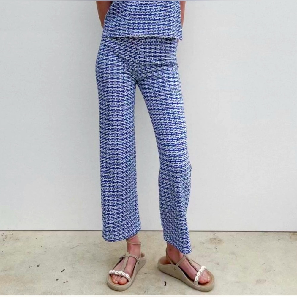 Zara retro jacquard pants